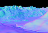 Synthetic normals w.r.t. world coordinates rendered fron the digital elevation model.